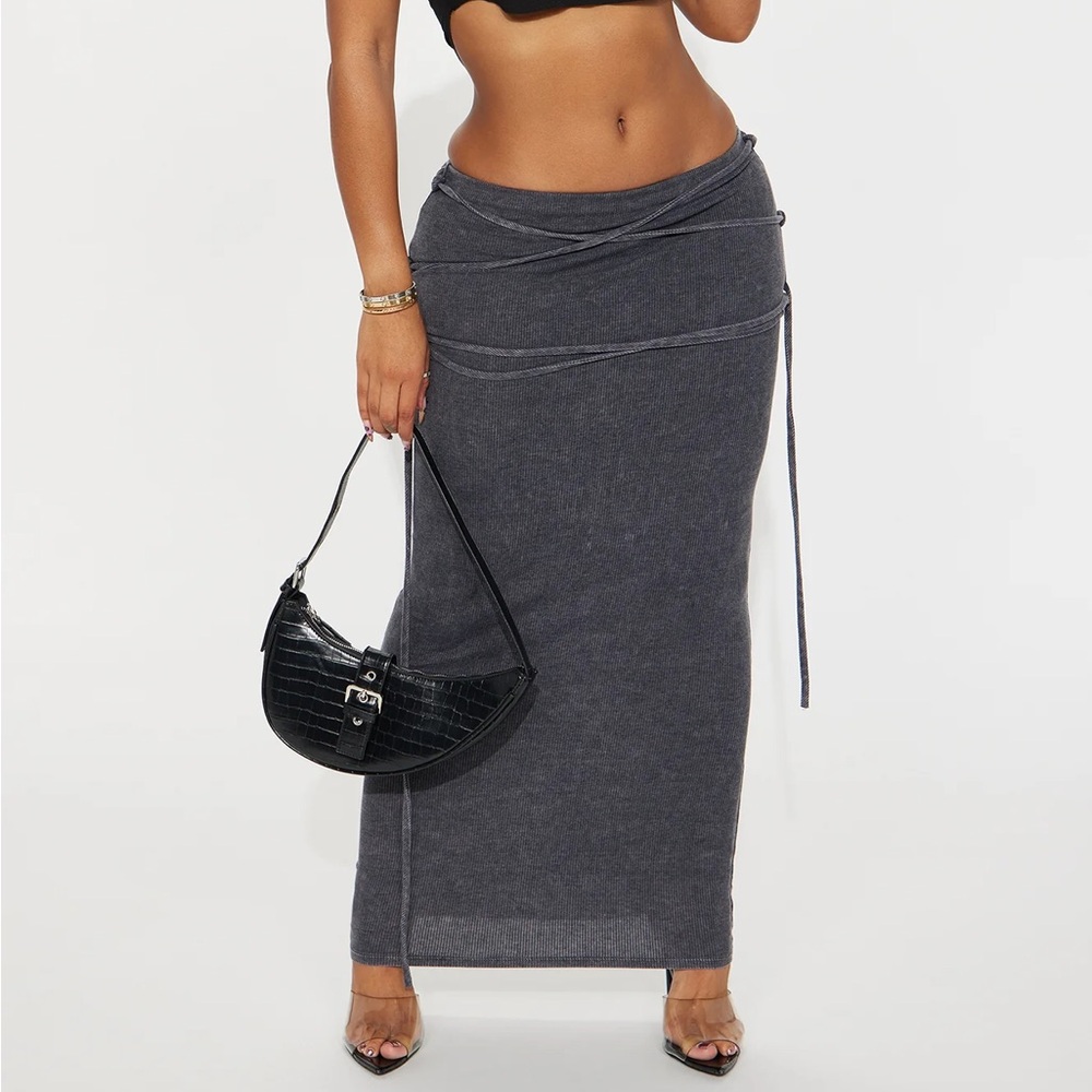New Fashion Nova Cross Washed Maxi Skirt